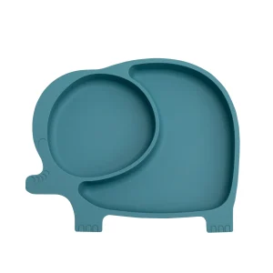 Plato de silicona con ventosa para bebés - Elefante azul