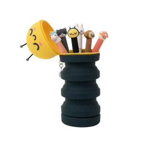 Set de 6 bolis borrables Bo-Bo + estuche de silicona Abeja