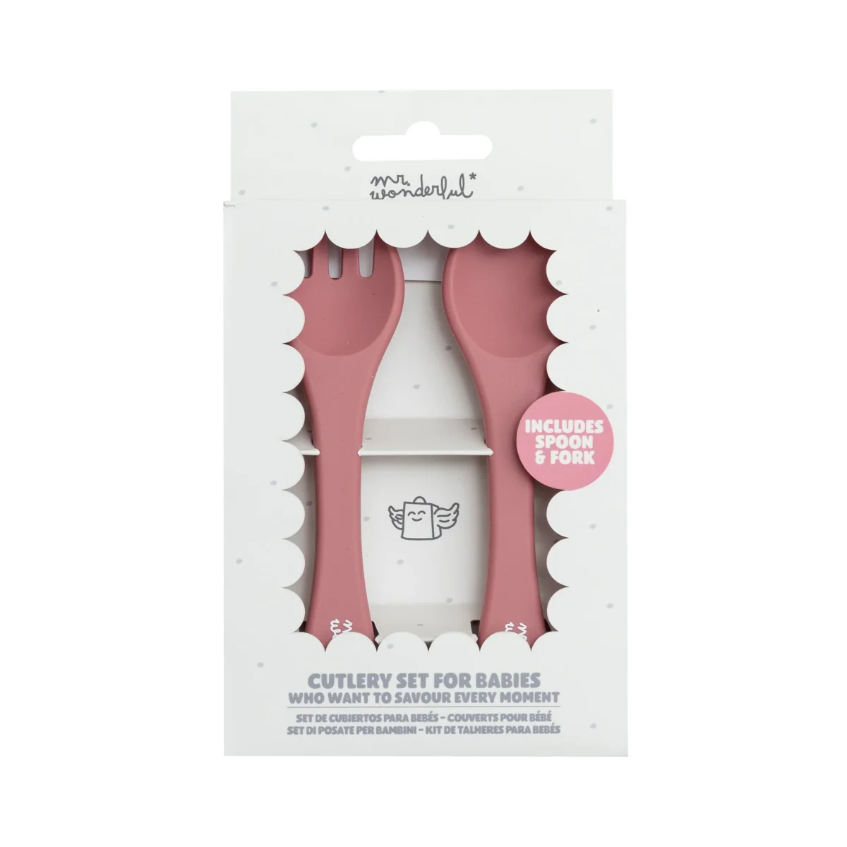 Set de cubiertos de silicona para bebés - Rosa - Image 4