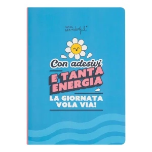 Quaderno con note adesive e adesivi - Con adesivi e tanta energia, la giornata vola via!