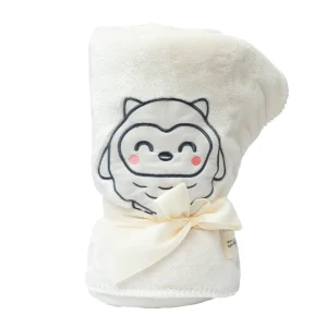 Manta suave para bebé - Búho beige