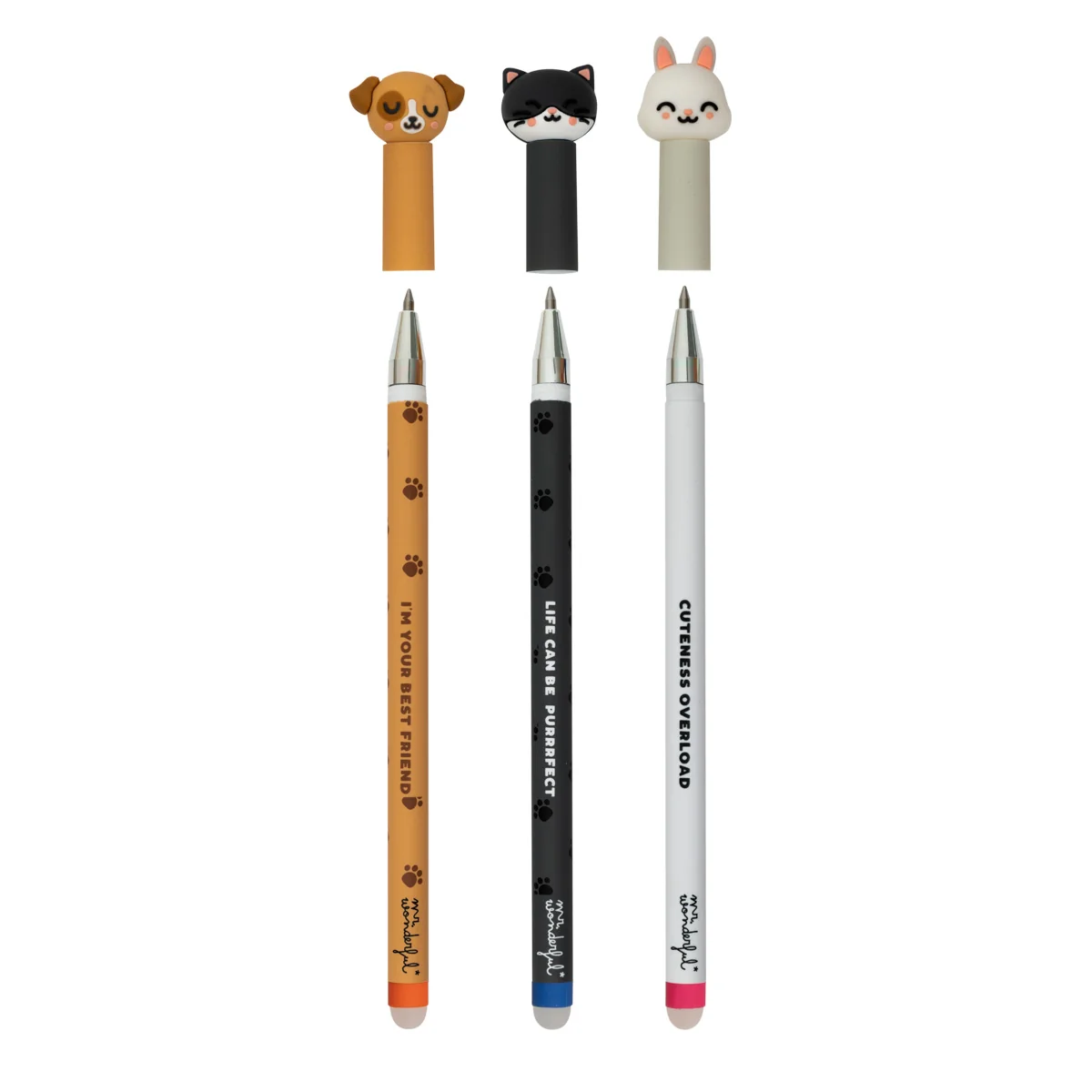 Set de 3 bolis borrables Bo-Bo para notas inolvidables - Perro, gato y conejo - Image 4