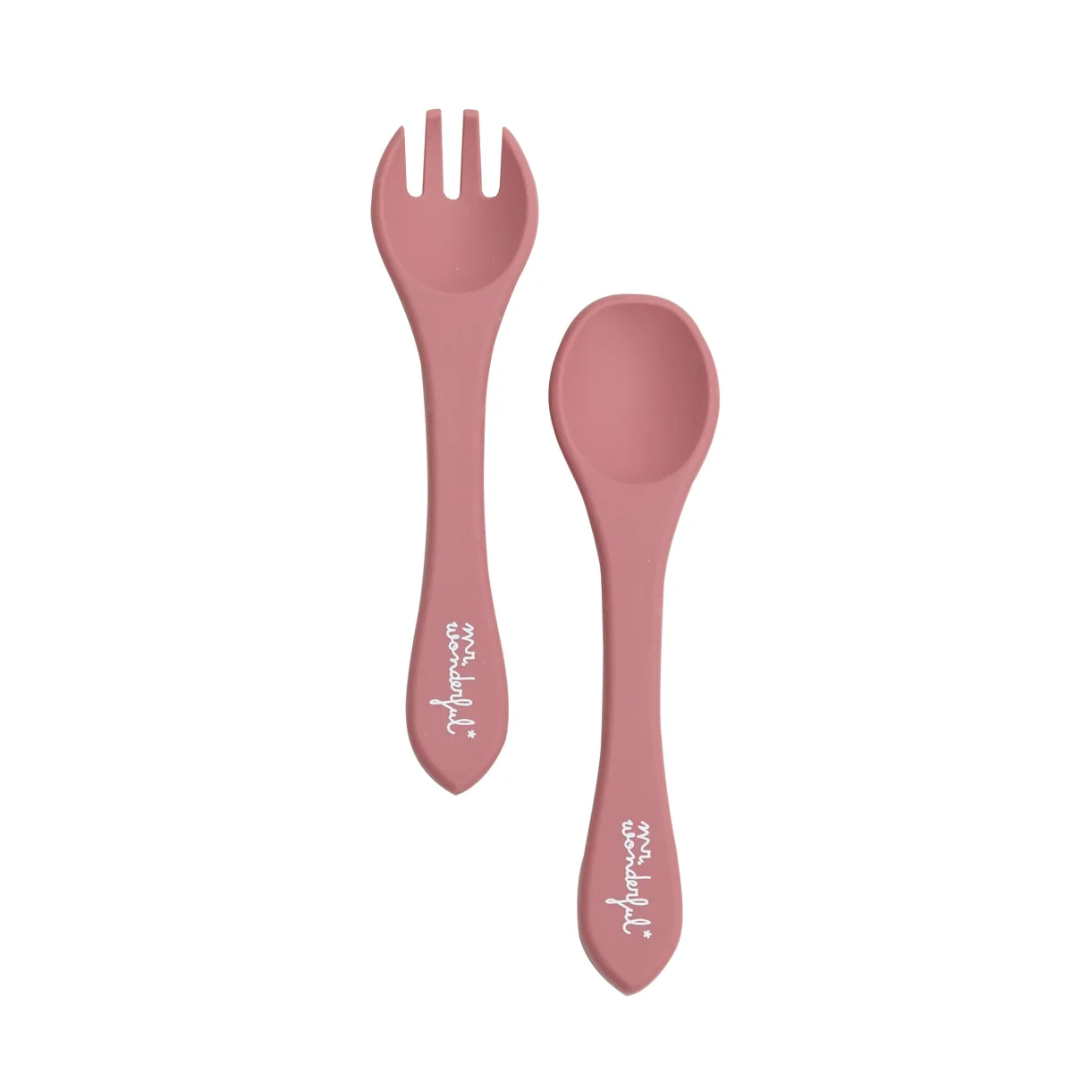 Pack Bebé rosa - Babero de silicona + plato bebé de silicona + cubiertos de silicona - Image 5