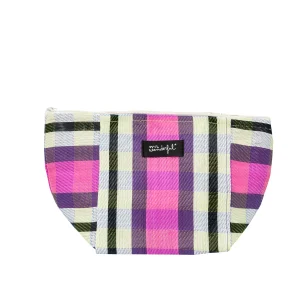 Neceser de rayas – Morado, blanco y negro