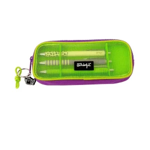 Estuche de rejilla con 3 bolígrafos - Verde