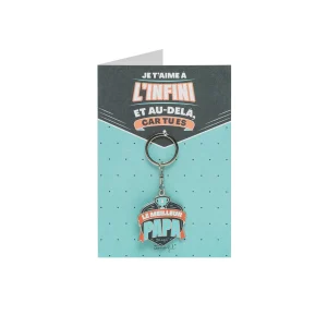 Carte avec porteclés - Je t’aime à l’infini et au-delà, car tu es le meilleur papa