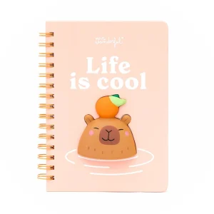 Libreta A5 3D squishy capibara - Life is cool