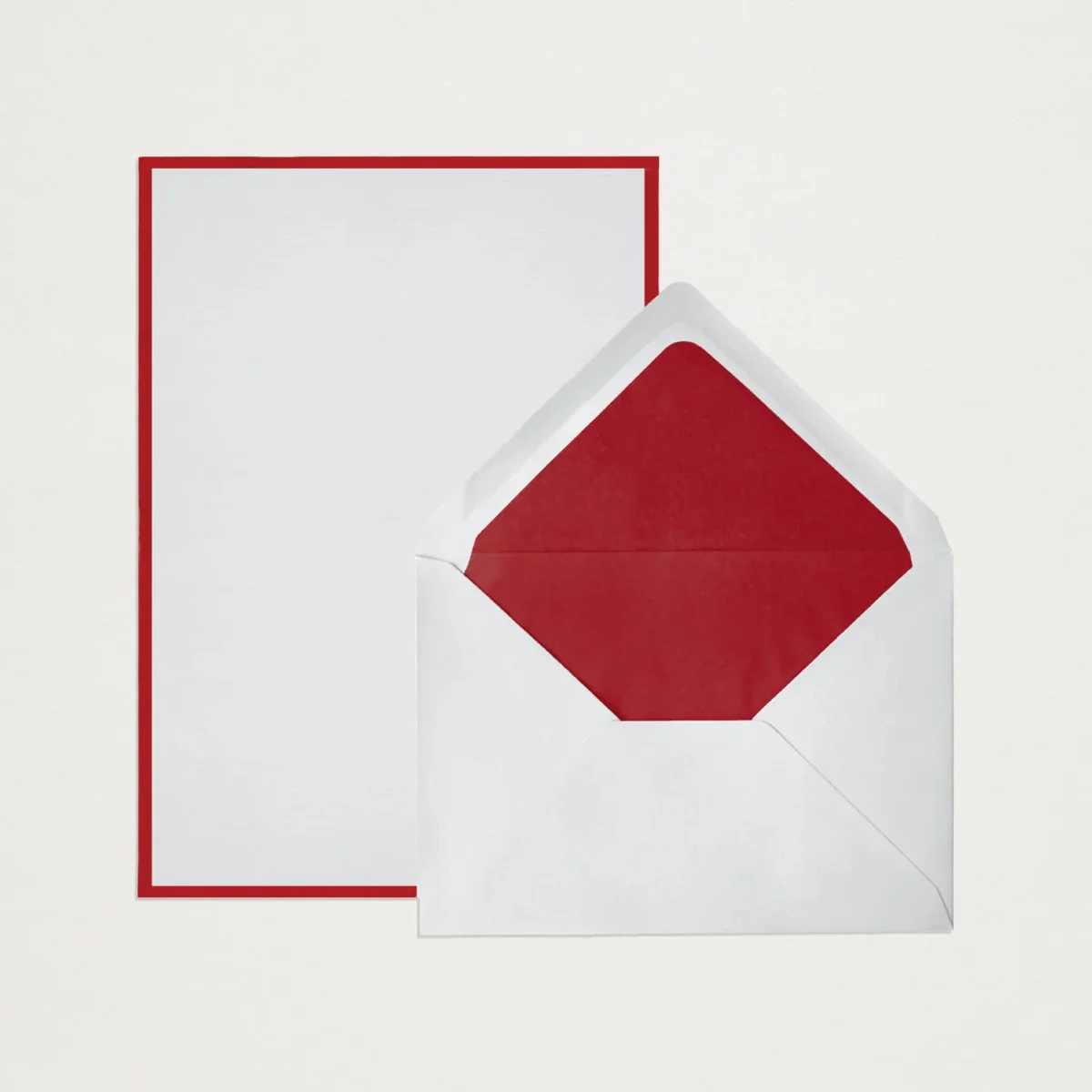 Caixa com papel de carta + envelopes com moldura vermelho A5 (x25) - Image 2