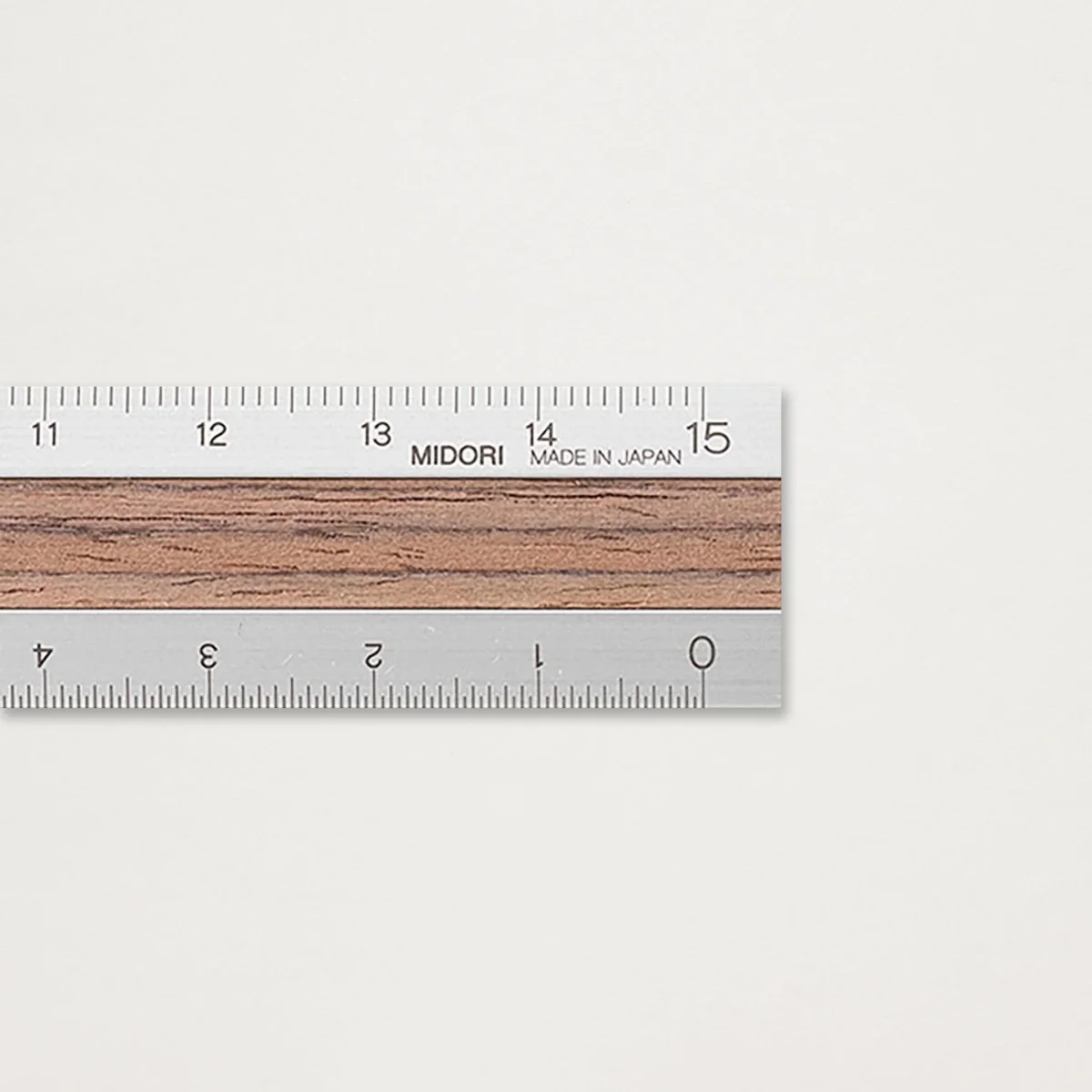 Régua de alumínio e madeira escura 15cm - Image 3