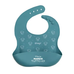Bavaglino in silicone blu - Me lo mangio tutto io!