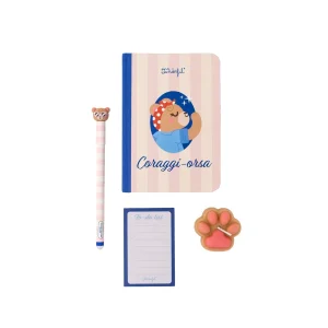 Kit quaderno A6 + penna cancellabile Bo-Bo + candela + to-do list - Coraggi-orsa