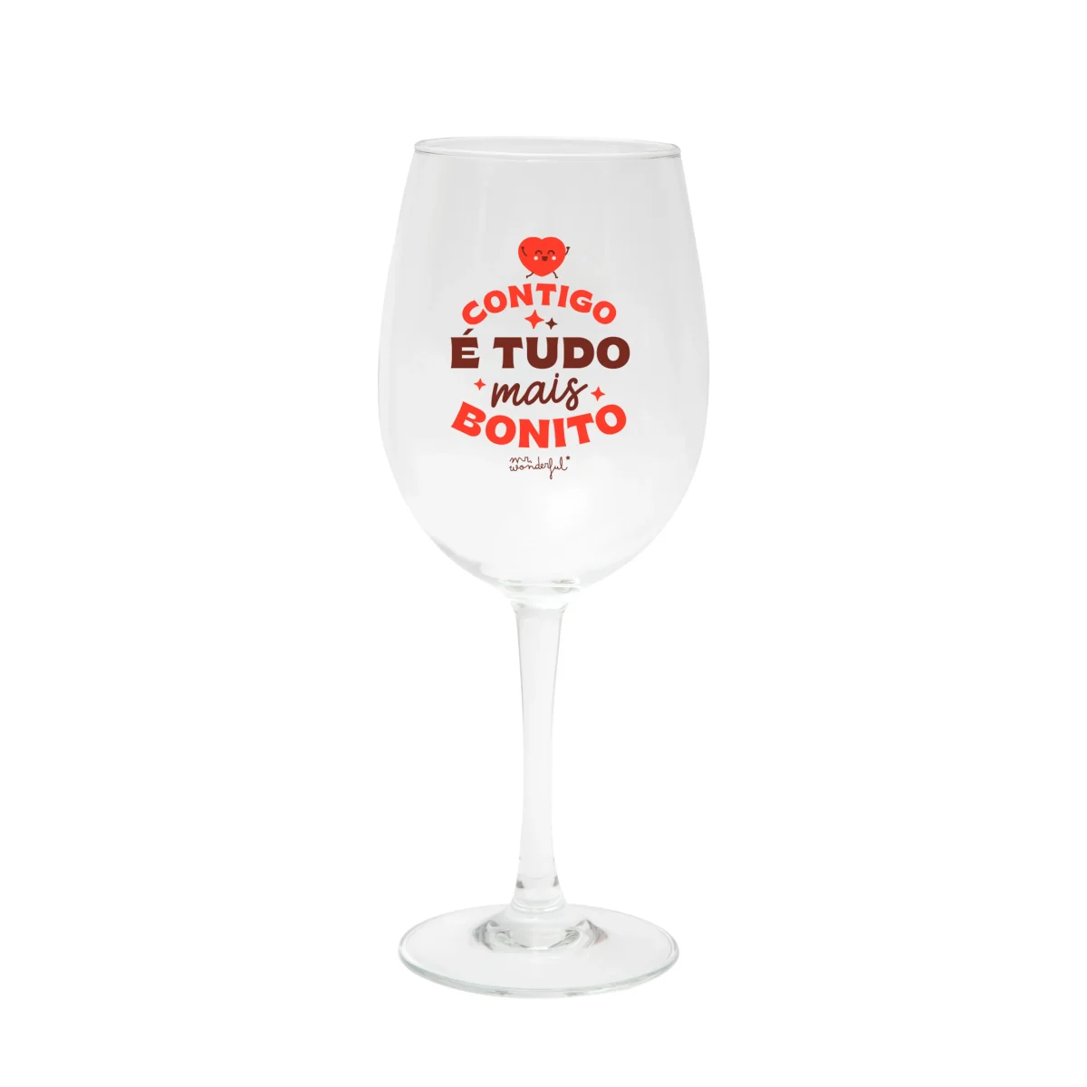 Kit de 2 copos de vinho - Contigo é tudo mais bonito. Brindemos com um vinhito! - Image 3
