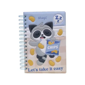 Libreta A5 con squishy Lazy mapache - Let's take it easy
