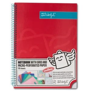 Libreta A4 roja 120 hojas - Cuadriculada y microperforada