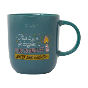 Mug - Plus il y a de bougies, plus tu brilles. Joyeux anniversaire !