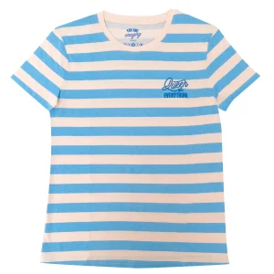 Camiseta manga corta talla S rosa y azul - Queen of everything