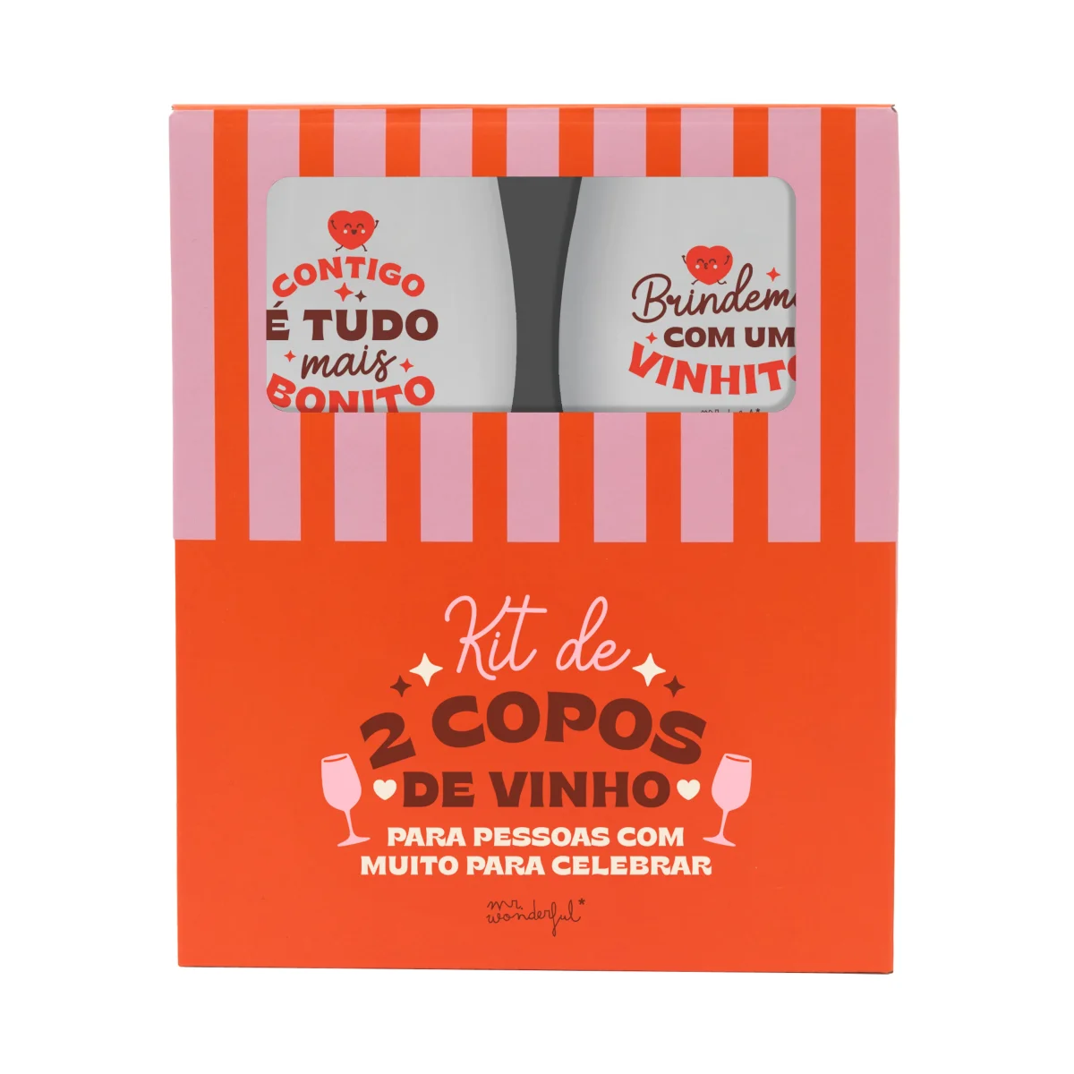 Kit de 2 copos de vinho - Contigo é tudo mais bonito. Brindemos com um vinhito! - Image 9