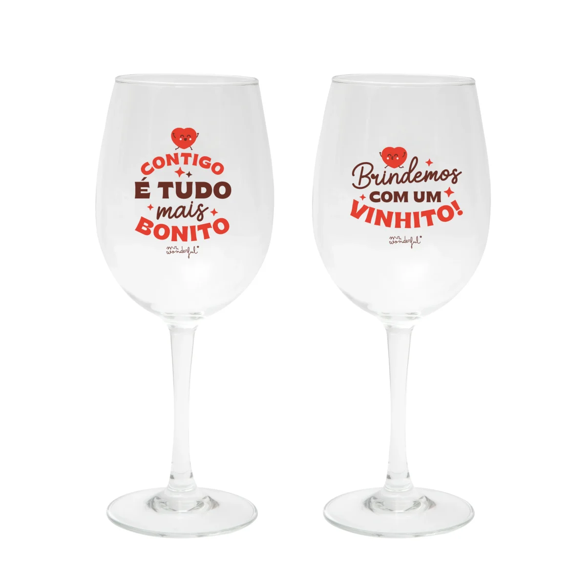 Kit de 2 copos de vinho - Contigo é tudo mais bonito. Brindemos com um vinhito! - Image 5