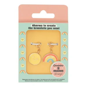 Set de 2 charms para decorar la pulsera - Arcoíris y sonrisa
