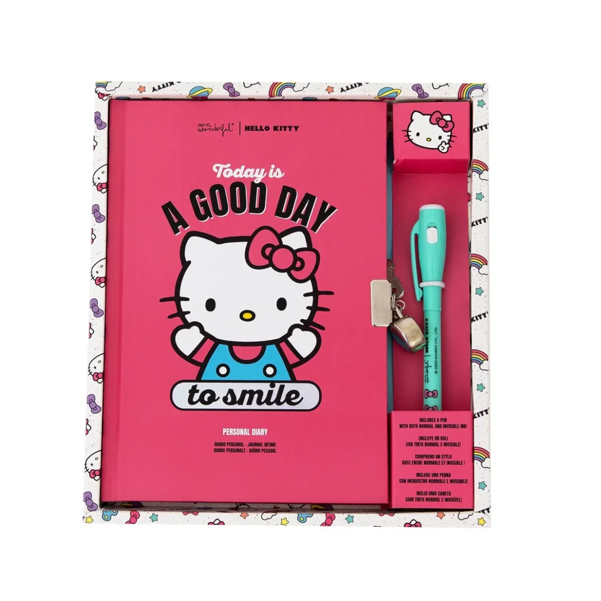 Diario personal + boli con tinta normal e invisible Hello Kitty - Today is a good day to smile - Image 5