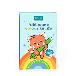 Libro para colorear + rotuladores de colores + pegatinas - Add some colour to life